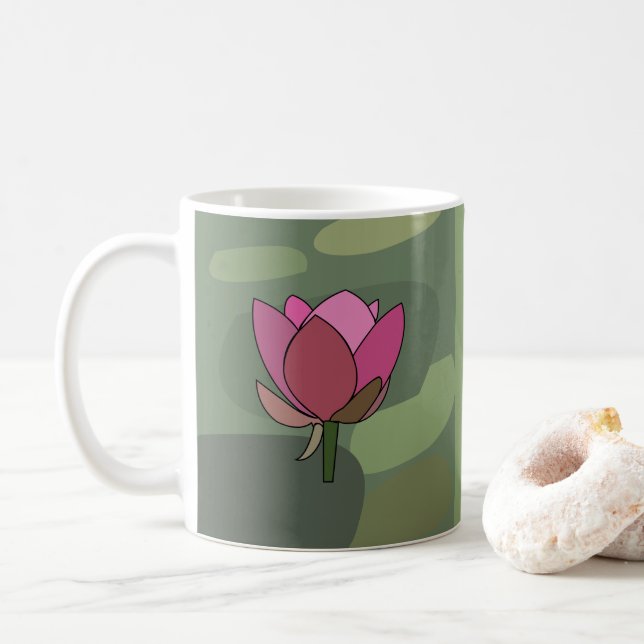 Taza De Café Flor de Loto Rosa  (Con donut)