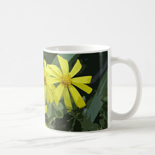 Taza De Café Flor de margarita amarilla (Derecha)