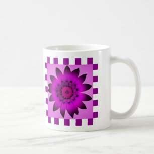 Taza De Café Flor de margarita de orquídeas magenta, franjas de