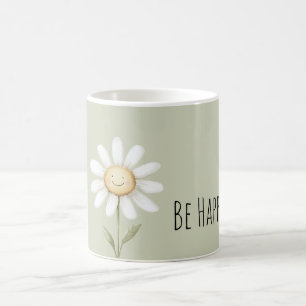Taza De Café Flor de margarita feliz
