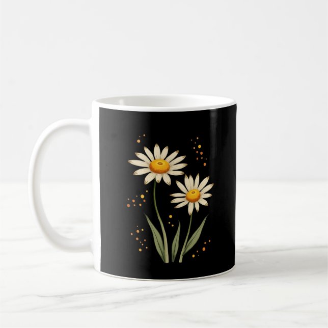 Taza De Café Flor de margarita personalizada (Izquierda)