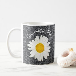 Taza De Café Flor de marimacho de verano sobre gris personaliza