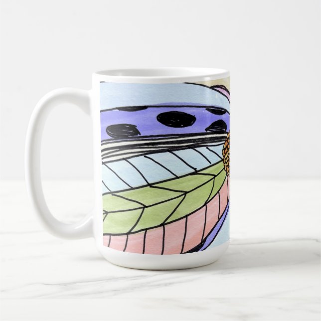 Taza De Café Flor de Mariposa en Blanco (Izquierda)