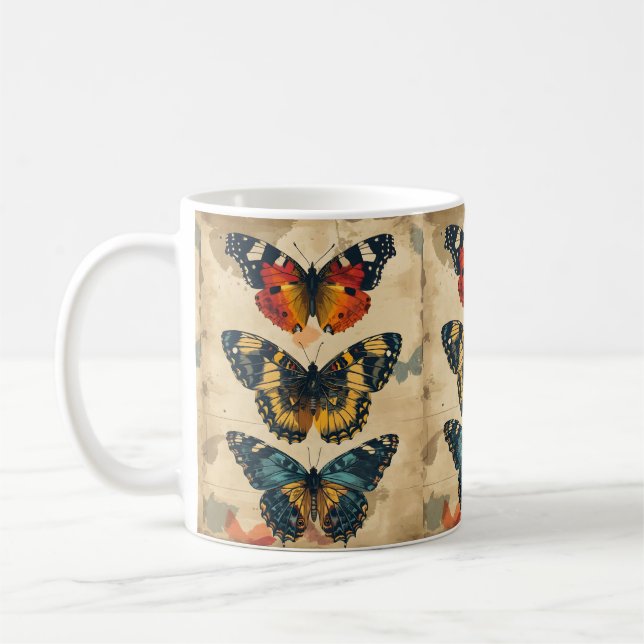 Taza De Café Flor de mariposa: Vintage (Izquierda)