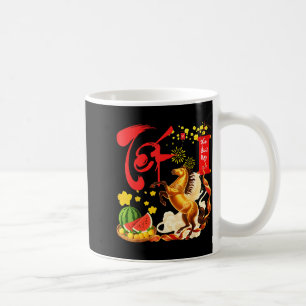 Taza De Café Flor de melocotón Año Nuevo Lunar vietnamita Cabal