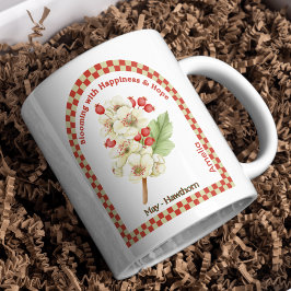 Taza De Café Flor de Mes de Nacimiento Mayo Personalizada
