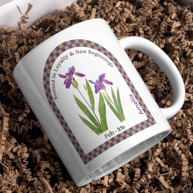 Taza De Café Flor de mes de nacimiento personalizada en febrero (Subido por el creador)