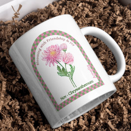 Taza De Café Flor de mes de nacimiento personalizada en noviemb