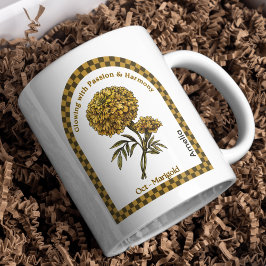 Taza De Café Flor de mes de nacimiento personalizada en octubre