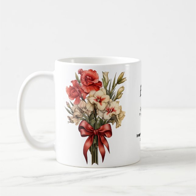 Taza De Café Flor de nacimiento de agosto Gladiolus (Izquierda)