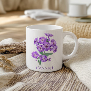 Taza De Café Flor de nacimiento de febrero Violeta púrpura