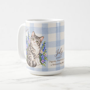 Taza De Café Flor de nacimiento de julio Larkspur y dama de hon