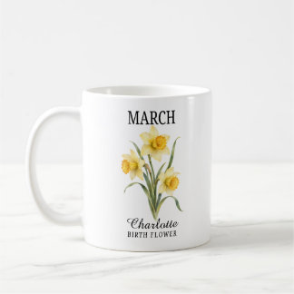 Taza De Café Flor de nacimiento de marzo Narciso