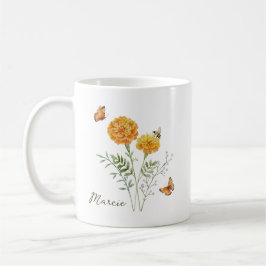Taza De Café Flor de nacimiento Marigold