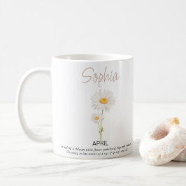 Taza De Café Flor de nacimiento personalizada de abril