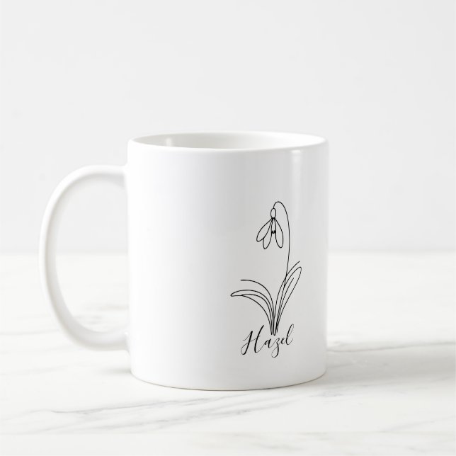 Taza De Café Flor de nacimiento personalizada de gallocresta de (Izquierda)