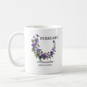 Taza De Café Flor de nacimiento violeta de febrero