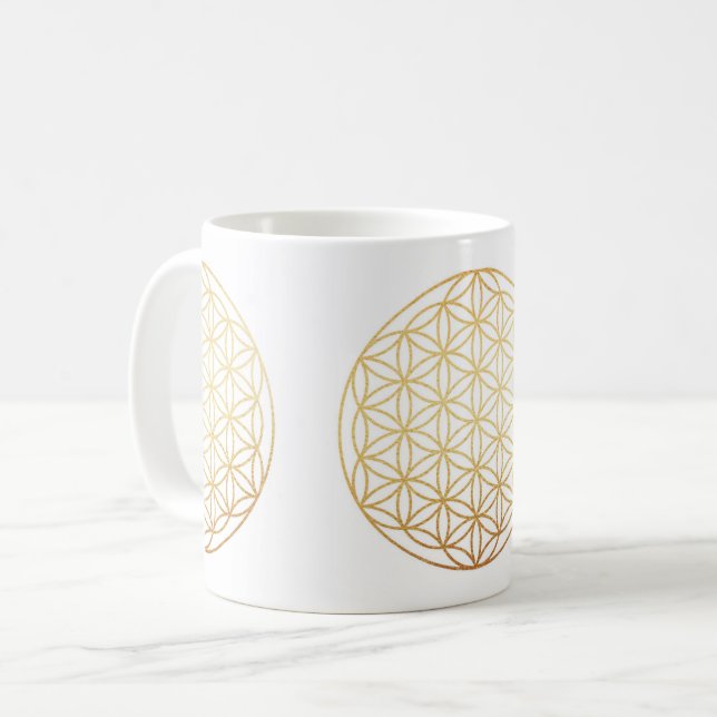 Taza De Café Flor de oro de la vida (Anverso izquierdo)