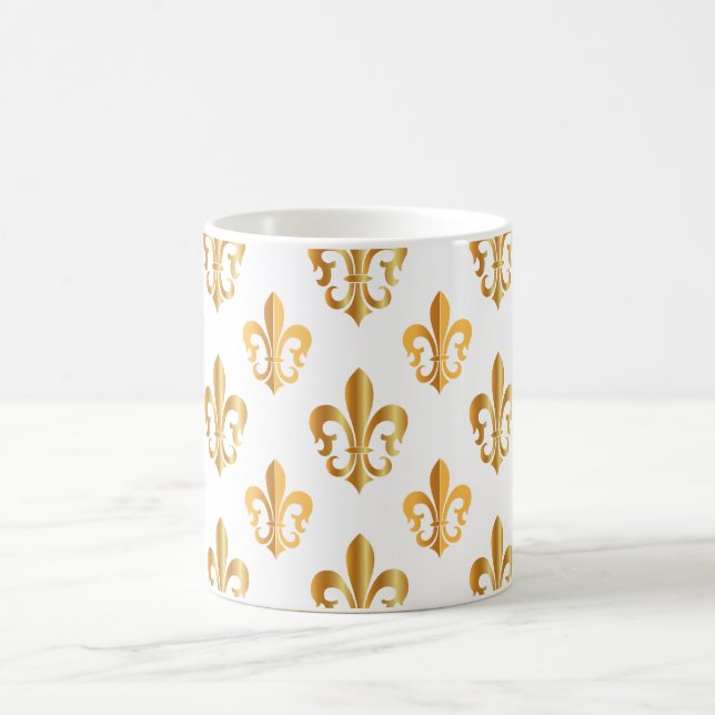 Taza De Café Flor de oro puro de Lis (Centro)