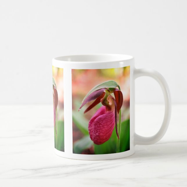 Taza De Café Flor de orquídea vibrante Lady Slipper (Derecha)