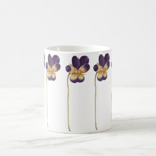 Taza De Café Flor de pansy silvestre dibujada