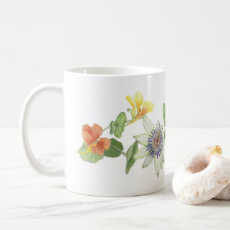 Taza De Café Flor de pasión, nasturtios y glorias de la mañana