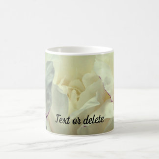 Taza De Café Flor de Peón Blanca Personalizada