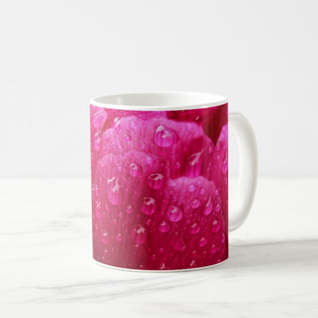 Taza de café - Flor de peonía después de la lluvia (Anverso derecho)