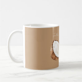 Taza De Café Flor de Plumeria de Coco Tropical Marrón