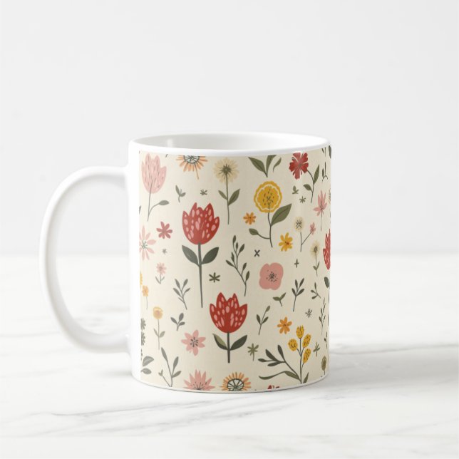 Taza De Café Flor de primavera (Izquierda)