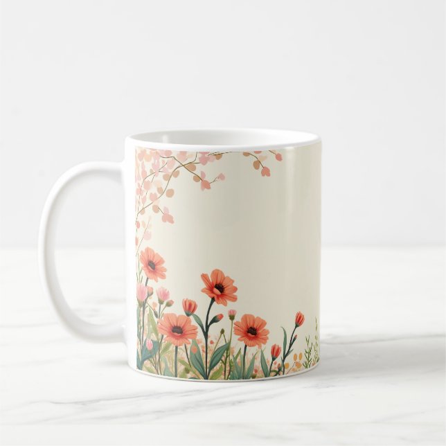 Taza De Café Flor de primavera (Izquierda)