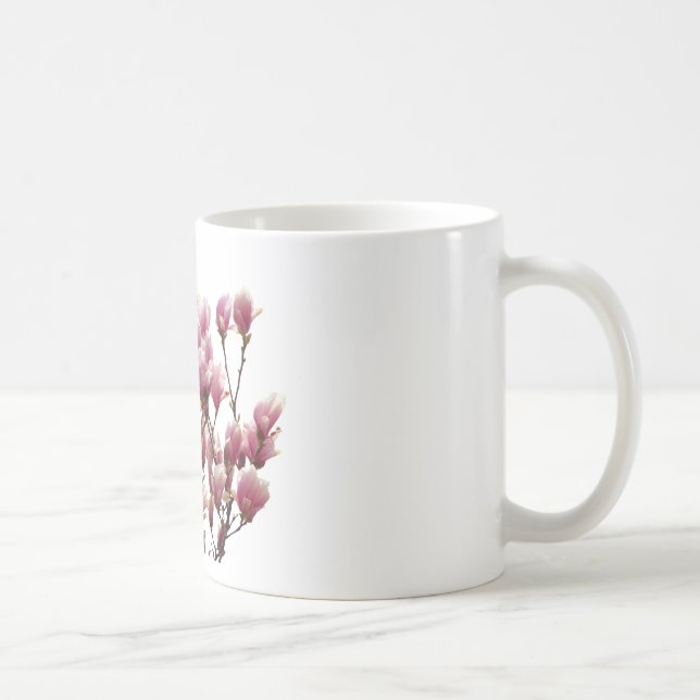 Taza De Café Flor de primavera de Magnolias rosadas en flor (Derecha)