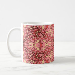 Taza De Café Flor De Resumen Étnico, Mandalas Seamless.