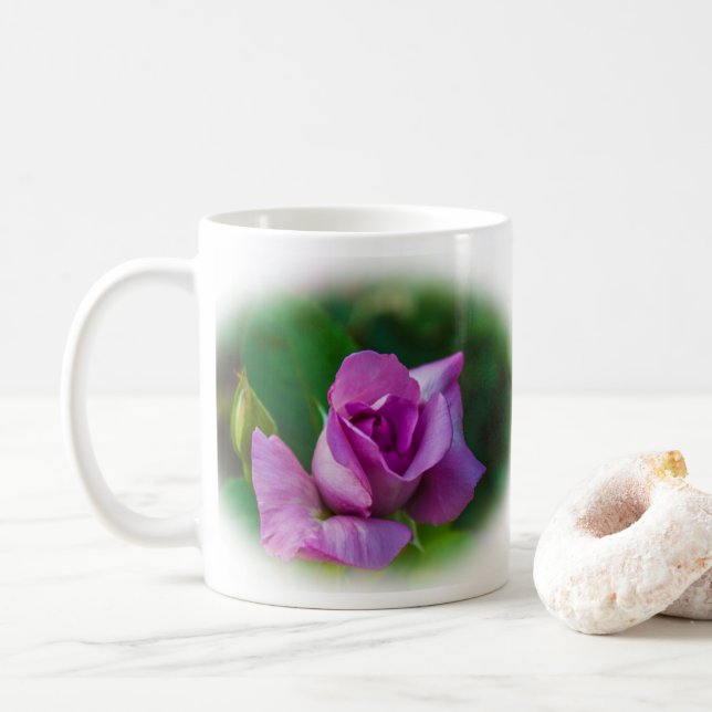 Taza De Café Flor de Rosa morado (Con donut)