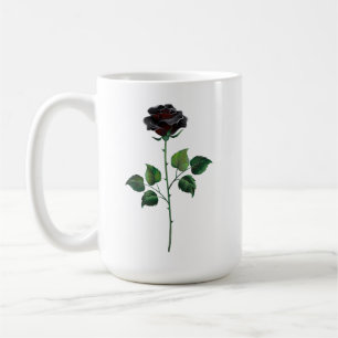 Taza De Café Flor de rosa negra