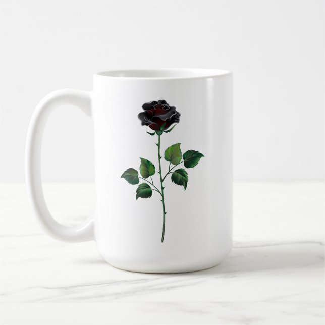 Taza De Café Flor de rosa negra (Izquierda)