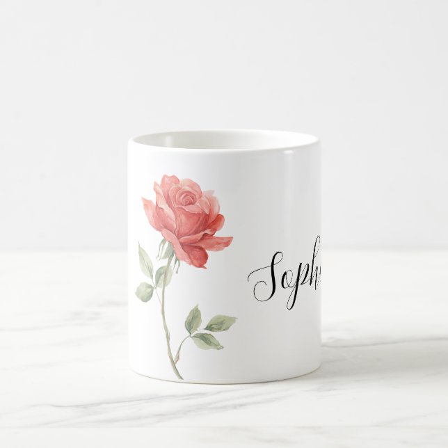 Taza De Café Flor de rosa roja bonita (Centro)