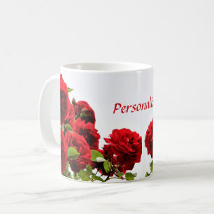 Taza De Café Flor de Rosa Roja Romántica