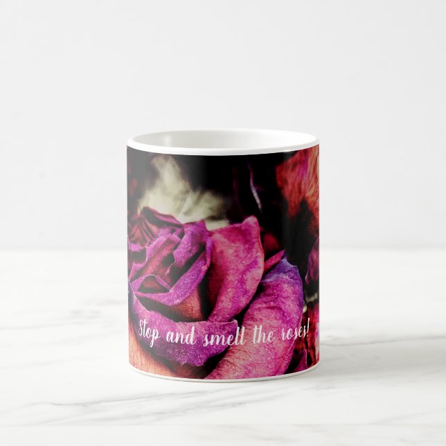 Taza De Café Flor de rosas rojas rojas rojas (Centro)