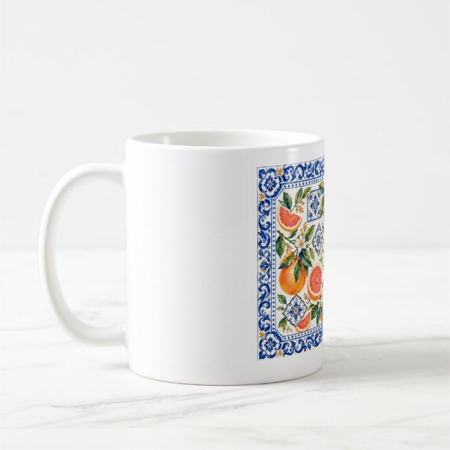 Taza De Café Flor de Toronja Mediterránea  (Izquierda)
