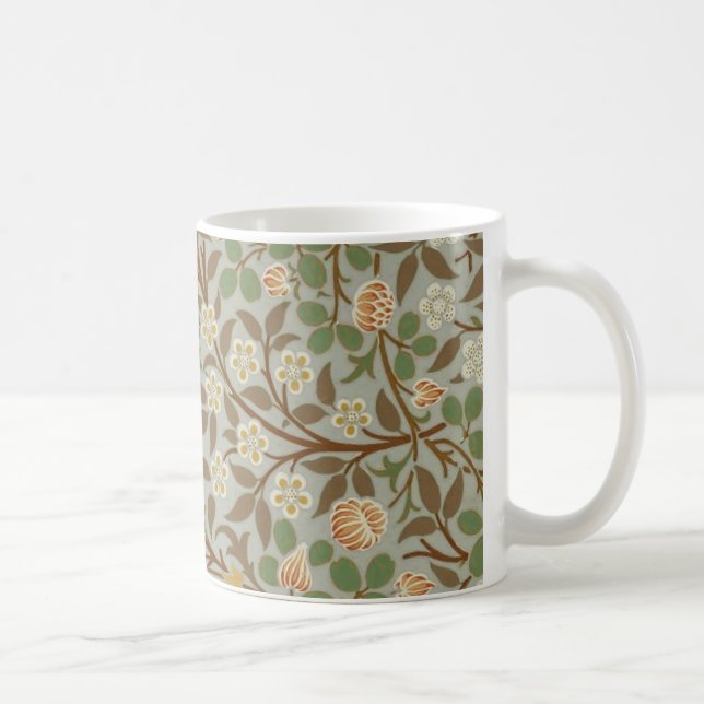 Taza De Café Flor de trébol botánico William Morris (Derecha)