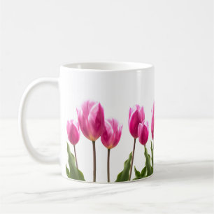 Taza De Café Flor de tulipanes rosado estilo primavera / Semana