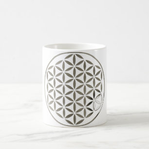 Taza De Café Flor De Vida 1 - Sello Plateado