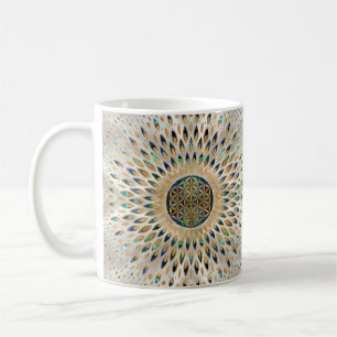 Taza De Café Flor de vida - Abalone Shell y Pearl
