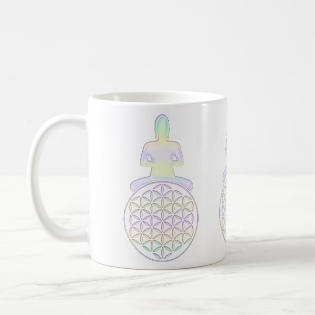 Taza De Café Flor de vida / Blume des Lebens - Buda (Izquierda)