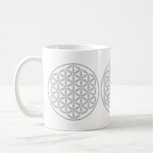 Taza De Café Flor de vida / Blume des Lebes - sello blanco