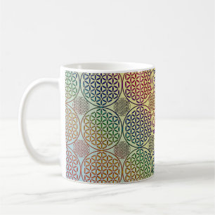 Taza De Café Flor de vida - estampado de grunge de sello 1