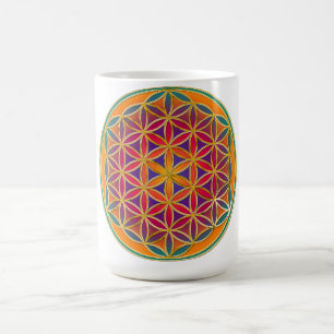 Taza De Café Flor de vida - Estilo de botón 03