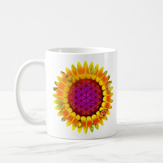 Taza De Café Flor De Vida - Flor Geométrica 4 (Izquierda)