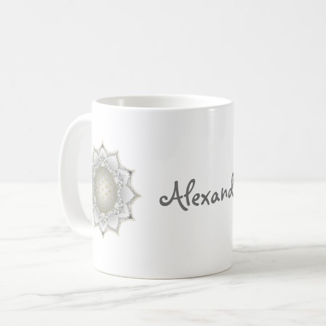 Taza De Café Flor De Vida - Flores Mandala 1 (Anverso izquierdo)